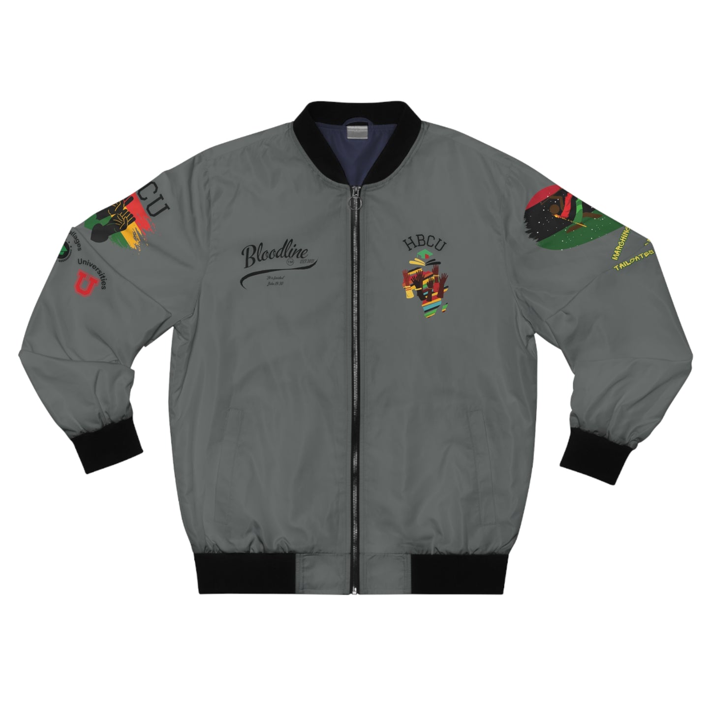 HBCUs Special Edition “Tell Them Were Rising” Men's Bomber Jacket (Dark Gray)