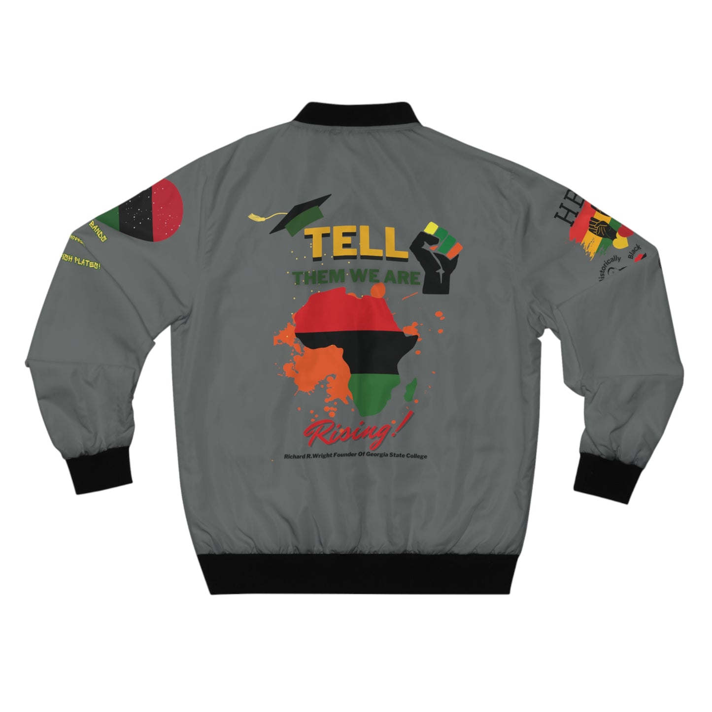 HBCUs Special Edition “Tell Them Were Rising” Men's Bomber Jacket (Dark Gray)